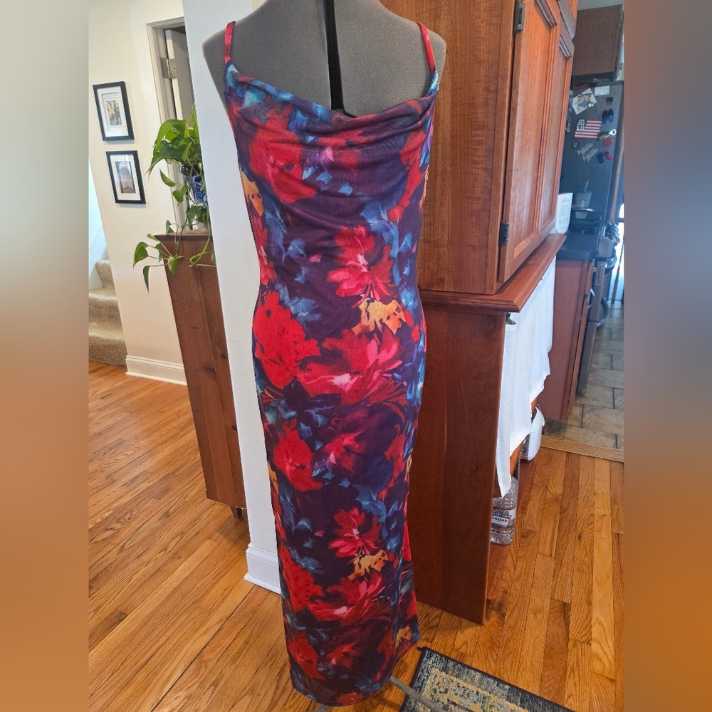 Floral Adjustable Strap Maxi Dress